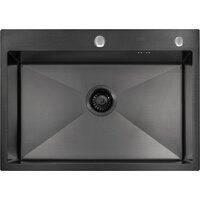 Кухонная мойка ARFEKA ECO AR 700*500 BLACK PVD NANO DECOR - Превью изображения №4 — Интернет-магазин santehboom.by