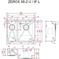Кухонная мойка ZorG Zerox 58-2 U / IF-L PVD Gold - Превью изображения №4 — Интернет-магазин santehboom.by