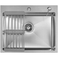 Кухонная мойка ALLBA 550x500 Satin Decor (коландер, дозатор) - Превью изображения №5 — Интернет-магазин santehboom.by