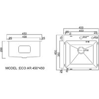 Кухонная мойка ARFEKA ECO AR 450*450 SATIN DECOR (настольная) - Превью изображения №6 — Интернет-магазин santehboom.by