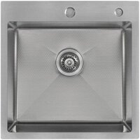 Кухонная мойка ALLBA 500x500 Satin Decor (коландер, дозатор) - Превью изображения №3 — Интернет-магазин santehboom.by