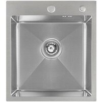 Кухонная мойка ALLBA 450x500 Satin Decor (коландер, дозатор) - Превью изображения №3 — Интернет-магазин santehboom.by
