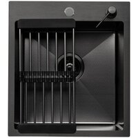 ALLBA 450x500 Black PVD Decor (коландер, дозатор)