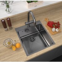 Кухонная мойка ZorG ZRN 5045 Premium PVD Gunblack - Превью изображения №5 — Интернет-магазин santehboom.by