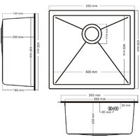 Кухонная мойка Schtoff Undermount Best Decor Silver 5545 + коландер K-1 BLACK + дозатор SD-1 SILVER - Превью изображения №5 — Интернет-магазин santehboom.by