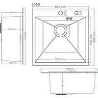 Кухонная мойка Schtoff Best Decor Silver 6050 + коландер металл K-1 BLACK + дозатор SD-1 SILVER - Превью изображения №5 — Интернет-магазин santehboom.by