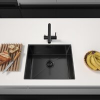 Кухонная мойка ARFEKA ECO AR 550*450 BLACK PVD NANO DECOR VOLCANIC ROCK - Превью изображения №2 — Интернет-магазин santehboom.by