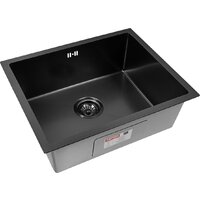 Кухонная мойка ARFEKA ECO AR 550*450 BLACK PVD NANO DECOR VOLCANIC ROCK - Превью изображения №4 — Интернет-магазин santehboom.by