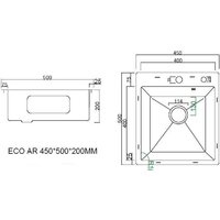 Кухонная мойка ARFEKA ECO AR 450*500 SATIN DECOR MILLET GRAINS - Превью изображения №7 — Интернет-магазин santehboom.by
