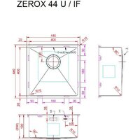 Кухонная мойка ZorG Zerox 44 U / IF Steel - Превью изображения №4 — Интернет-магазин santehboom.by