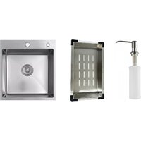Schtoff Best Decor Silver 4550 + коландер металл K-1 BLACK + дозатор SD-1 SILVER