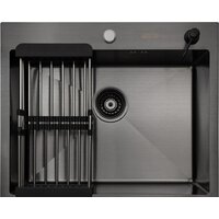 Кухонная мойка ARFEKA ECO AR мойка 600*500, коландер, дозатор BLACK - Превью изображения №3 — Интернет-магазин santehboom.by