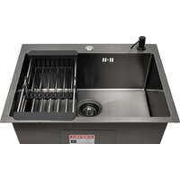 Кухонная мойка ARFEKA ECO AR мойка 600*500, коландер, дозатор BLACK - Превью изображения №2 — Интернет-магазин santehboom.by