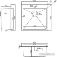 Кухонная мойка ARFEKA ECO AR мойка 500*500, роллер-мат, дозатор SATIN - Превью изображения №5 — Интернет-магазин santehboom.by