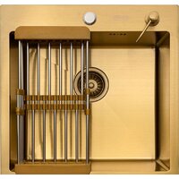 Кухонная мойка ARFEKA ECO AR мойка 500*500, коландер, дозатор GOLD - Превью изображения №3 — Интернет-магазин santehboom.by
