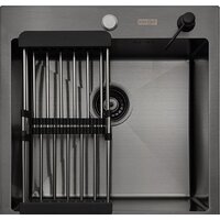 Кухонная мойка ARFEKA ECO AR мойка 500*500, коландер, дозатор BLACK - Превью изображения №3 — Интернет-магазин santehboom.by