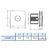 Осевой вентилятор CATA X-MART 12 T (белый) - Превью изображения №3 — Интернет-магазин santehboom.by