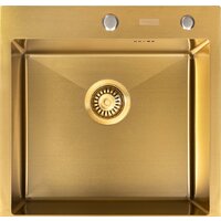 Кухонная мойка ARFEKA Eco AR 500*500 Golden PVD Nano - Превью изображения №8 — Интернет-магазин santehboom.by