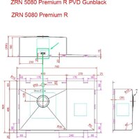 Кухонная мойка ZorG ZRN 5080 Premium R PVD Gunblack - Превью изображения №11 — Интернет-магазин santehboom.by