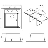 Кухонная мойка ZorG Rock 60 Premium beige - Превью изображения №2 — Интернет-магазин santehboom.by