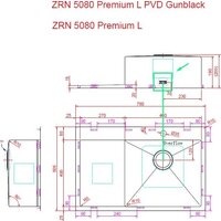Кухонная мойка ZorG ZRN 5080 Premium L PVD Gunblack - Превью изображения №11 — Интернет-магазин santehboom.by