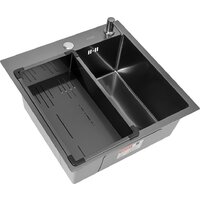 ARFEKA Eco AR мойка 500*500, коландер G, дозатор Black Decor