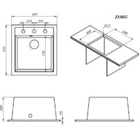 Кухонная мойка ZorG Rock 46 Premium alumetallic - Превью изображения №3 — Интернет-магазин santehboom.by