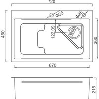 Кухонная мойка Gappo GS7246-6 - Превью изображения №2 — Интернет-магазин santehboom.by