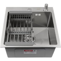 Кухонная мойка ARFEKA Eco AR мойка 450*500, коландер, дозатор Satin Decor - Превью изображения №2 — Интернет-магазин santehboom.by