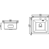 Кухонная мойка ARFEKA ECO AR 500*500 GS BLACK GLASS + SATIN - Превью изображения №2 — Интернет-магазин santehboom.by