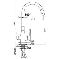 Смеситель  FRAP F4396-8 - Превью изображения №3 — Интернет-магазин santehboom.by